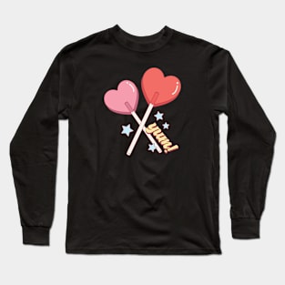 Lollipop Heart Valentines Day Couples Love Long Sleeve T-Shirt